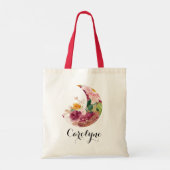 Boho-herfst watercolor maan- en bloemengebruidsmei tote bag (Achterkant)
