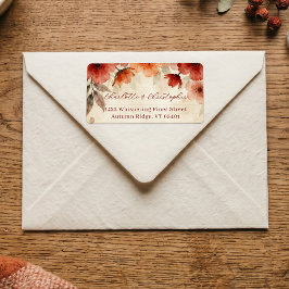 Boho herfst waterverf bloem terracotta bruiloft etiket