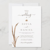  Boho Herfst Waterverf bruiloft Kaart (Voorkant)