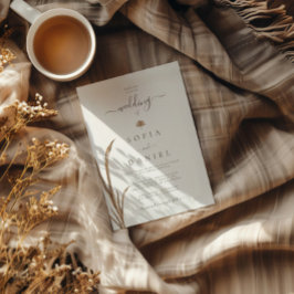 Boho Herfst Waterverf bruiloft Kaart