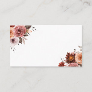 Boho Herfst Waterverf Floral Bouquet Wedding Plaatskaartje