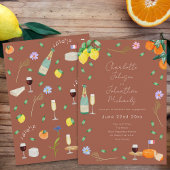 Boho Herfst Wijn & Kaas Verlovingspartij Kaart