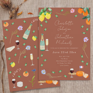 Boho Herfst Wijn & Kaas Verlovingspartij Kaart