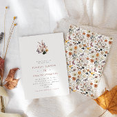 Boho Herfst Wild Flowers Wedding Kaart