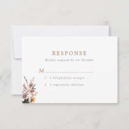 Boho Herfst Wild Flowers Wedding RSVP Kaartje