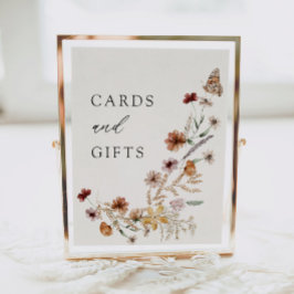 Boho Herfst Wildbloem Kaarten en Baby showers Poster