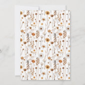 Boho herfst Wildbloem Patroon Bruin Beige Bruiloft Kaart (Achterkant)
