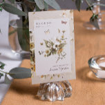 Boho herfst Wildbloemen | Bruiloft Kaart<br><div class="desc">Tafelnummers verbeteren het uiterlijk van je tafellaag en geven de finishing touch aan je speciale dag. Gepersonaliseerde tekst afdrukken van de namen of nummers van uw tabellen. Rustiek gedroogd gras, bladeren en gedroogde geperste wilde bloemen. Sage groene bladeren, roestkoperaccenten en bloemige aardetinten geven een natuurlijk en organisch gevoel aan het...</div>