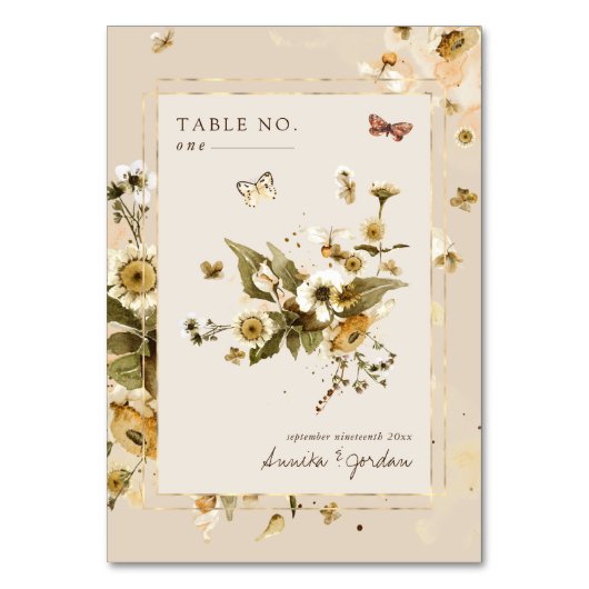 Boho herfst Wildbloemen | Bruiloft Kaart (Voorkant)