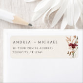 Boho Herfst Wildbloemen Bruiloft Retouradres Etiket (Insitu)