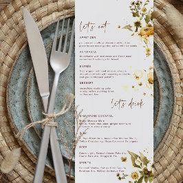 Boho herfst Wildbloemen | Huwelijksmenu Menu