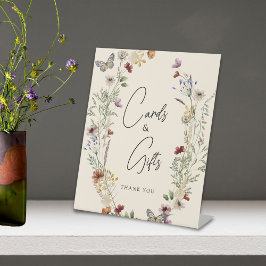 Boho Herfst Wildbloemen Kaarten Gifts Vrijgezellen Reclamebord Met Voetstuk