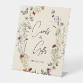 Boho Herfst Wildbloemen Kaarten Gifts Vrijgezellen Reclamebord Met Voetstuk (Voorkant)