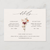 Boho Herfst Wildbloemen Trouwgegevens Informatiekaartje (Voorkant)