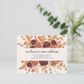 Boho herfst Wildbloemen | Verhuisaankondiging Aankondigingskaart (Staand voorkant)