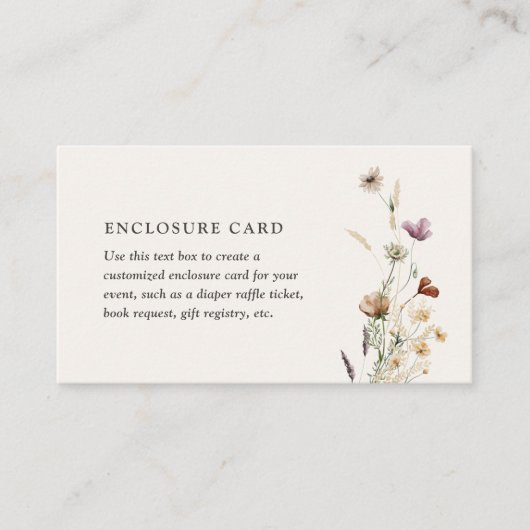 Boho Herfst Wilde Baby shower Informatiekaartje (Voorkant)