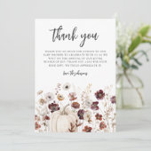 Boho Herfst Wilde Bloem Baby Shower Bedankkaart (Staand voorkant)