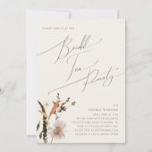 Boho Herfst Wilde Bloem | Beige Bruiloft Thee Part Kaart (Voorkant)