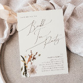 Boho Herfst Wilde Bloem | Beige Bruiloft Thee Part Kaart