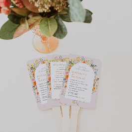 Boho Herfst Wilde Bloem | Bloemige Trouwprogramma Handwaaier