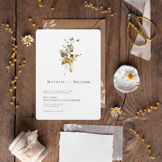 Boho Herfst Wilde Bloem | Botanische Bruiloft Kaart