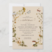 Boho Herfst Wilde Bloem | Botanische Bruiloftsborr Kaart (Voorkant)