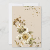 Boho Herfst Wilde Bloem | Botanische Bruiloftsborr Kaart (Achterkant)