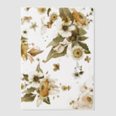 Boho Herfst Wilde Bloem | Botanische Geperste Bloe Vellum Uitnodigingen (Voorkant)