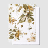 Boho Herfst Wilde Bloem | Botanische Geperste Bloe Vellum Uitnodigingen (Offset)