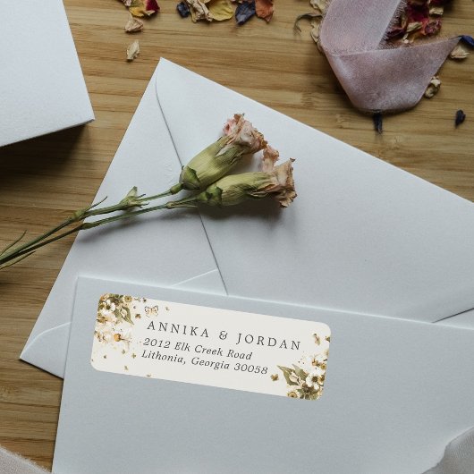 Boho Herfst Wilde Bloem | Botanische Retouradres Etiket