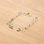 Boho Herfst Wilde Bloem | Botanische Trouw Acryl Uitnodigingen (Laagn)