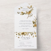 Boho Herfst Wilde Bloem | Botanische Trouw All In One Uitnodiging (Binnen)