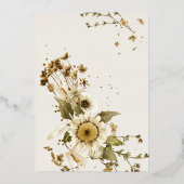 Boho Herfst Wilde Bloem | Botanische Trouw Folie Uitnodiging (Achterkant)