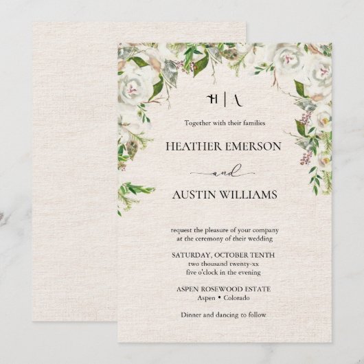 Boho Herfst Wilde Bloem | Botanische Trouw Kaart (Voorkant / Achterkant)