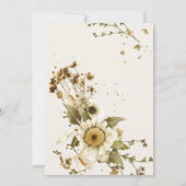 Boho Herfst Wilde Bloem | Botanische Trouw Kaart (Achterkant)