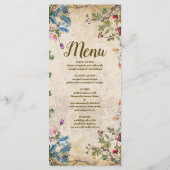 Boho Herfst Wilde Bloem Botanische Trouw  Menu (Achterkant)