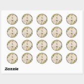 Boho Herfst Wilde Bloem Botanische Trouw  Ronde Sticker (Vel)