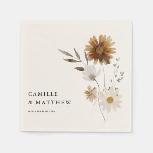 Boho-herfst Wilde Bloem Bruiloft Servet