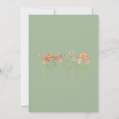 Boho Herfst Wilde Bloem Salie Groen Kaart (Achterkant)