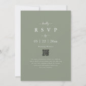 Boho Herfst Wilde Bloem Salie Groene Trouw QR Code Kaart (Achterkant)
