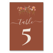 Boho Herfst Wilde Bloem Terracotta Bruiloft Kaart (Achterkant)