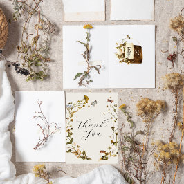 Boho Herfst Wilde Bloem | Trouw Dank Je Wel Bedankkaart