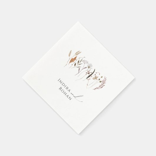 Boho Herfst Wilde Bloem | Trouwservetten Servet (Hoek)