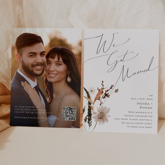 Boho Herfst Wilde Bloem | uitwisselingsaankondigin Kaart