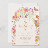 Boho Herfst Wilde Bloem Vlinder Bloem Bruiloft Kaart (Voorkant)