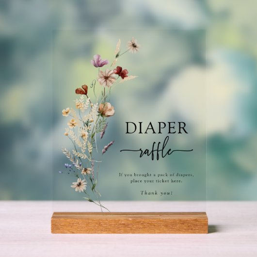 Boho Herfst Wilde Bloemen Acryl Bord (Neutraal)