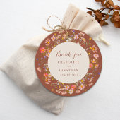 Boho Herfst Wilde Bloemen Bloemstuk Bruiloft Dank  Bedankjes Labels