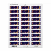 Boho Herfst Wilde Bloemen Bloemstuk Navy Blauwe Tr Etiket (Full Sheet)