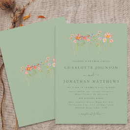 Boho Herfst Wilde Bloemen Bloemstuk Salie Groen Tr Kaart