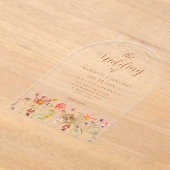 Boho herfst Wilde Bloemen Bruiloft Acryl Uitnodigingen (Laagn)